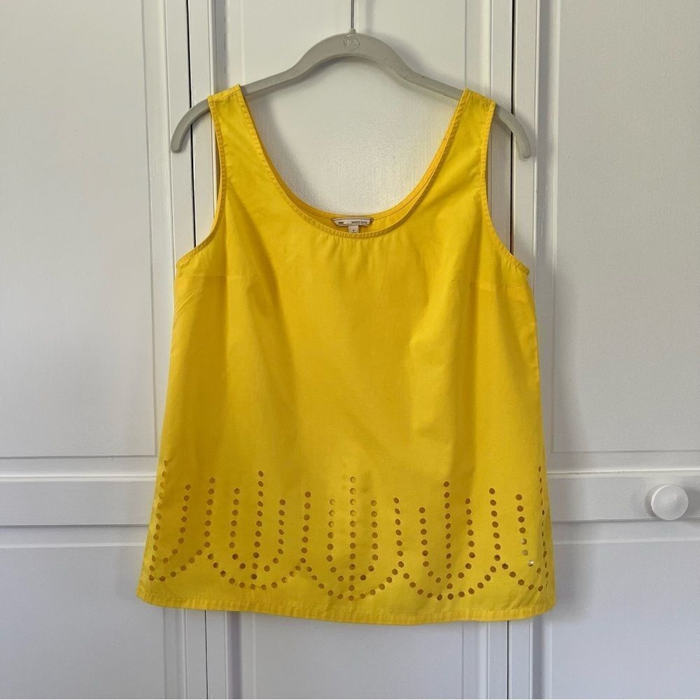 Gap Sunny Tank Cutout Circle Design at Hem Bright Yellow Size Small